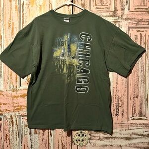 Gildan Green Chicago Windy City Graphic Tee